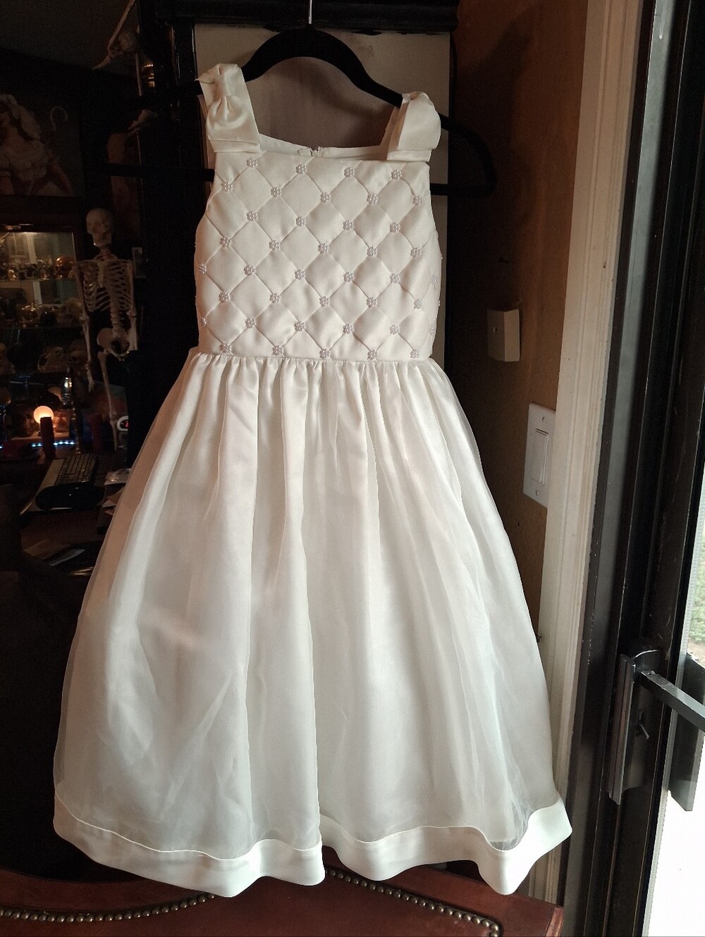 Little Girls Cinderella Ivory Quilted Bodice A-Line Party Dress